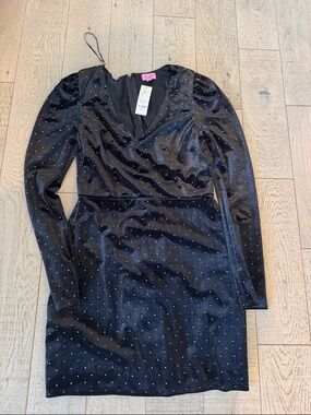 Francesca's Collections mi.ami Black Velvet Dress with Sparkle